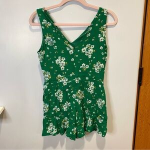 LOFT green floral romper 00